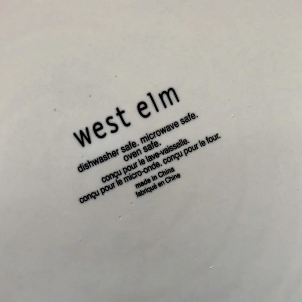 West Elm White Ceramic Covered Casserole Dish with Handles